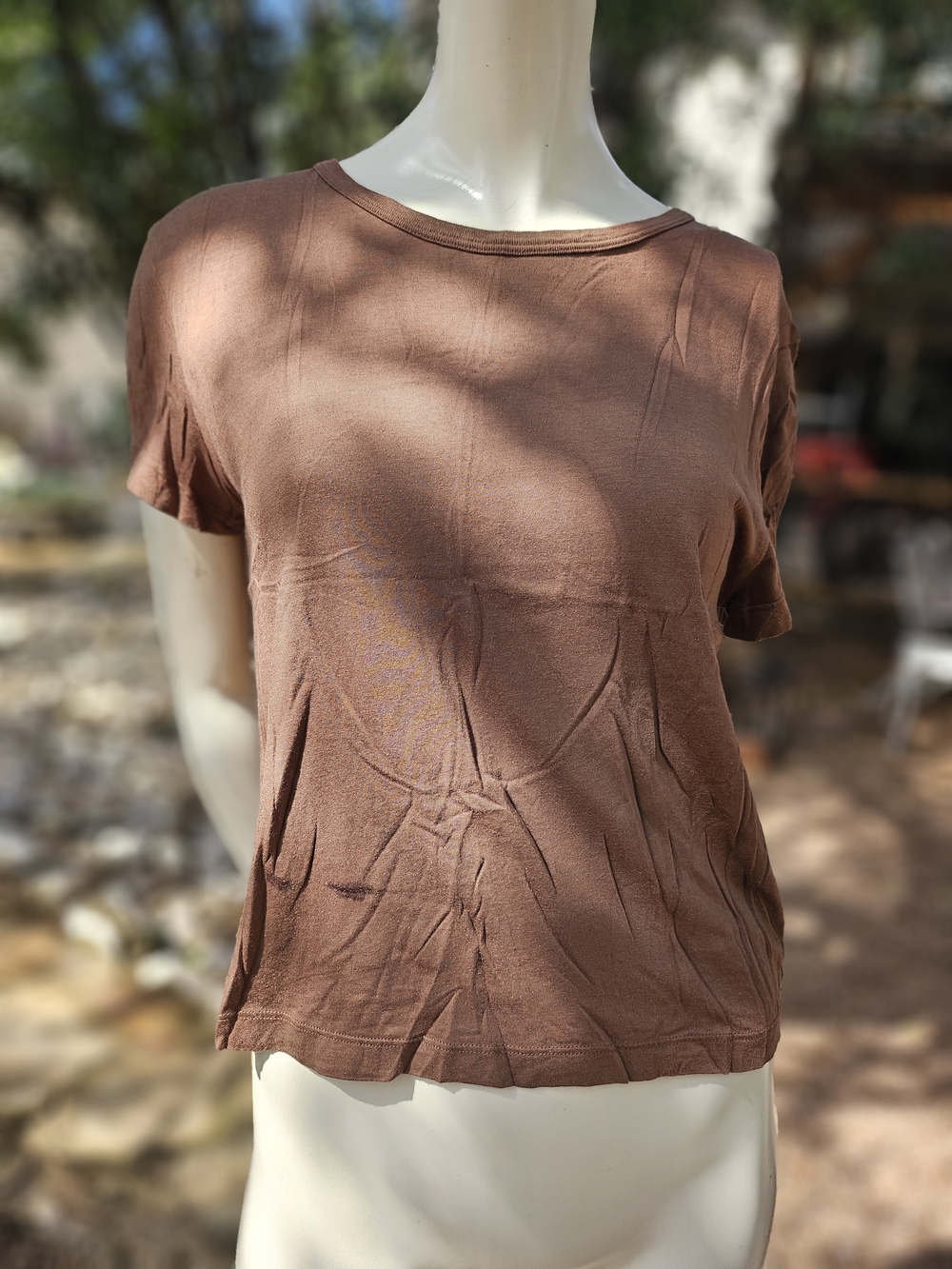 Agolde Women's Short Sleeve Crewneck Top - Brown S